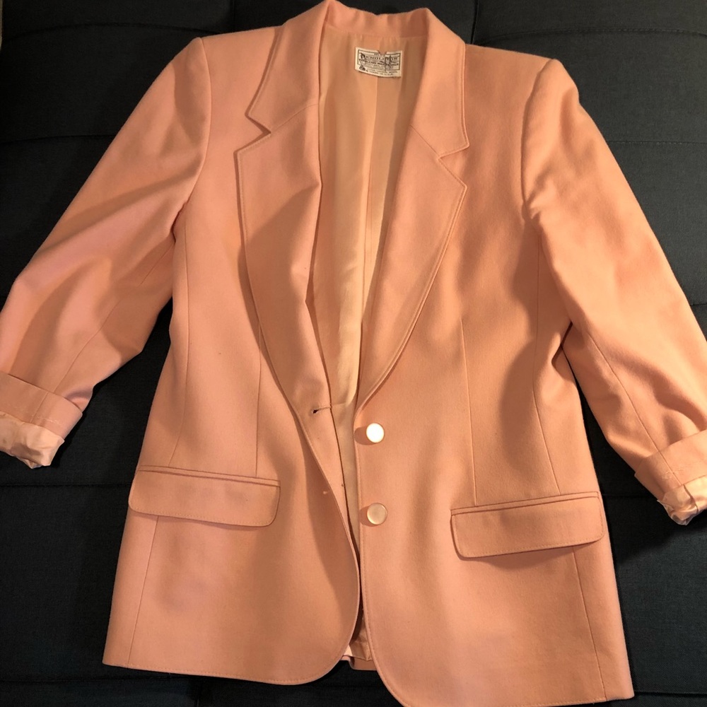 Oversized Pendleton blush pink blazer- 100% wool
